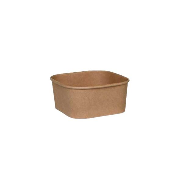 Kraft Paper Square Bowl base 22 oz