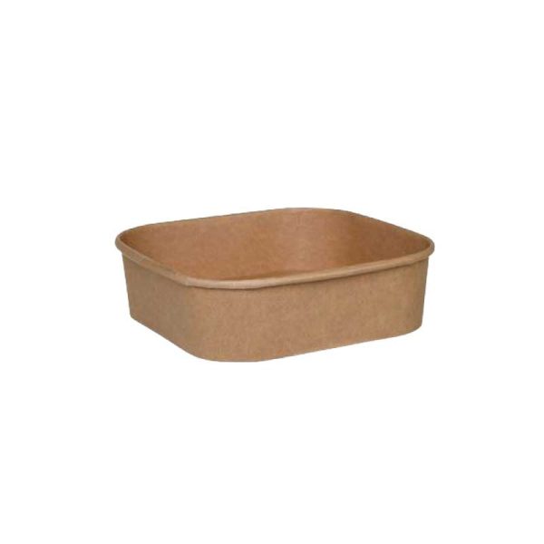 Kraft Paper Square Bowl base 32 oz